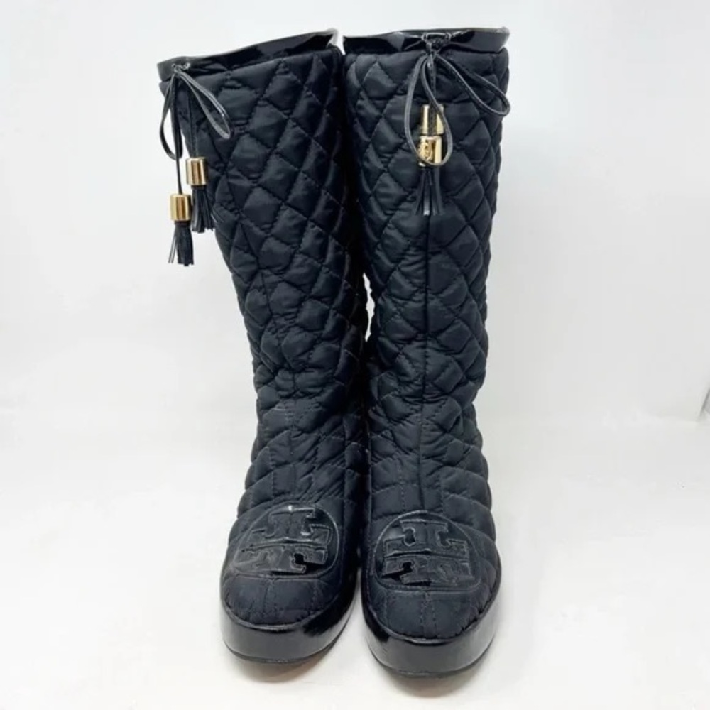 Tory Burch Black Quilted Winter Boots